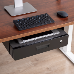  Space-Saving Under-Desk Storage Drawer with Shelf and Locking Mechanism