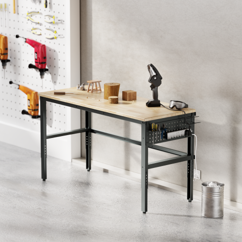 Height Adjustable Workbench with 1500mm Finger Joint Board Surface  WKB04-T150-SD  With an impressive load capacity of 500kg (1100lbs), it offers a robust and steady workspace from china(chinese)