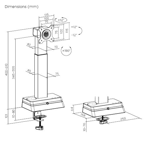 SmartView Electric Single-Screen Monitor Stand LDT83-C01W  from china(chinese)