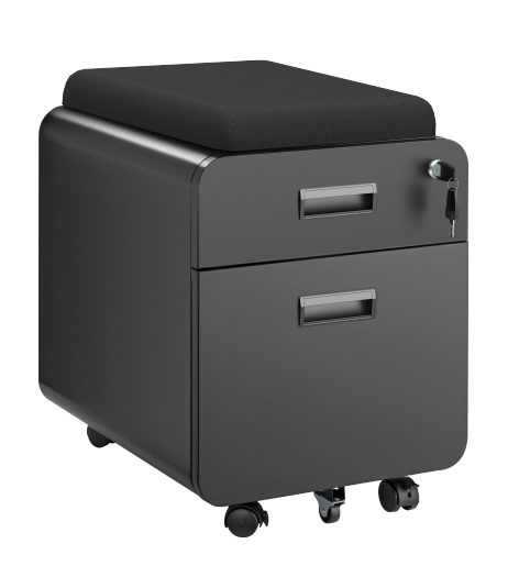 2-Drawer Locking Mobile File Cabinet with Cushion