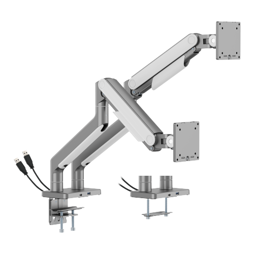 Economical Heavy-Duty Gas Spring Dual Monitor Arm With USB Port LDT74-C024UC-KP01 For Most 17"-45“ Monitors from china(chinese)