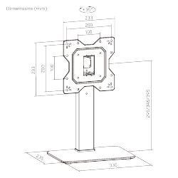 Universal Swivel Tabletop TV Stand with Glass Base