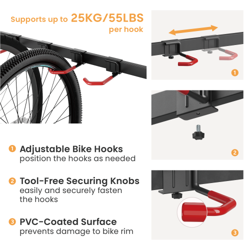 Mobile Freestanding Vertical Bike Rack for 5 Bikes LBS06-02 Free up valuable floor space from china(chinese)