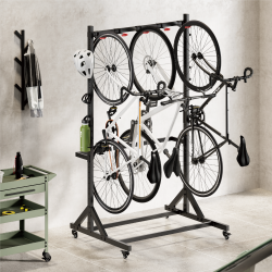  Mobile Freestanding Vertical Bike Rack for 5 Bikes