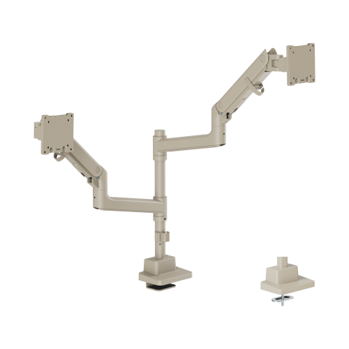 BoldGrip Heavy-Duty Pole-Mounted Gas Spring Dual Monitor Arm LDT98-C024P Supports monitors up to 57" in size or weighing up to 27kg (59.4 lbs) from china(chinese)