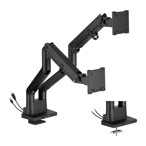 BoldGrip Heavy-Duty Gas Spring Dual Monitor Arm with USB-A/USB-C Ports  LDT98-C024UC Supports monitors up to 45" in size or weighing up to 27kg (59.4 lbs) from china(chinese)