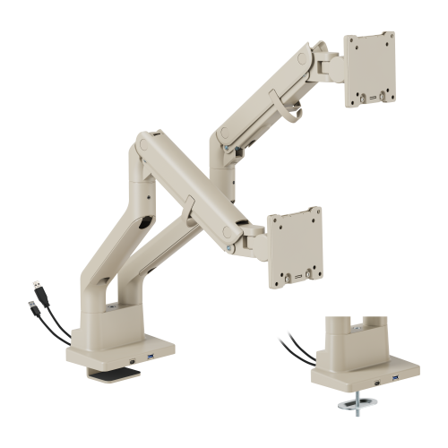 BoldGrip Heavy-Duty Gas Spring Dual Monitor Arm with USB-A/USB-C Ports  LDT98-C024UC Supports monitors up to 45" in size or weighing up to 27kg (59.4 lbs) from china(chinese)