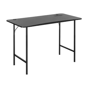 Rectangular Gaming Desk with Built-In Power Strip