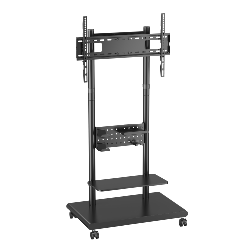 Mobile TV Floor Stand with Pegboard Shelf FS55-46T-01W Fits 37"-75" TVs from china(chinese)