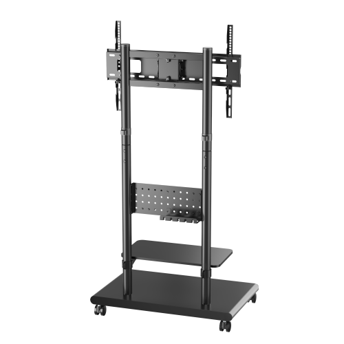 Mobile TV Floor Stand with Pegboard Shelf FS55-46T-01W Fits 37"-75" TVs from china(chinese)