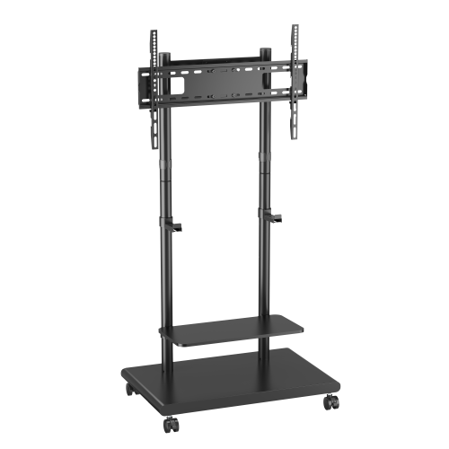 Mobile TV Floor Stand with Soundbar Shelf FS55-46T-03W Fits 37"-75" TVs from china(chinese)