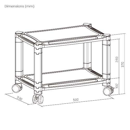 2-Tier Mobile Modular Multi-Purpose Smart Stand with Shelf (Large Surface) AMS-4L Accommodate most laser or inkjet printers from china(chinese)