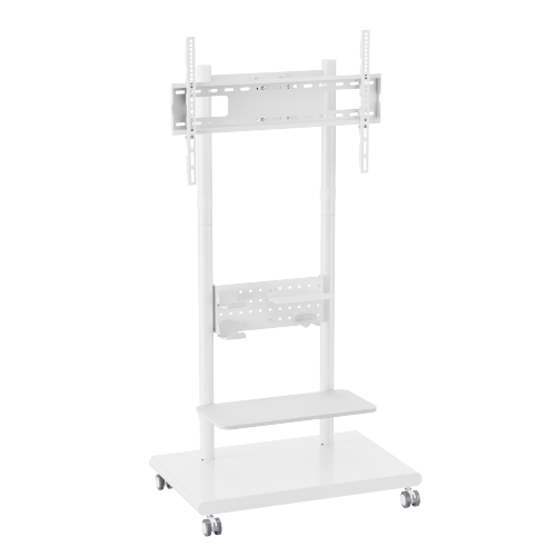 Mobile TV Floor Stand with Pegboard Shelf FS55-46T-01W Fits 37"-75" TVs from china(chinese)
