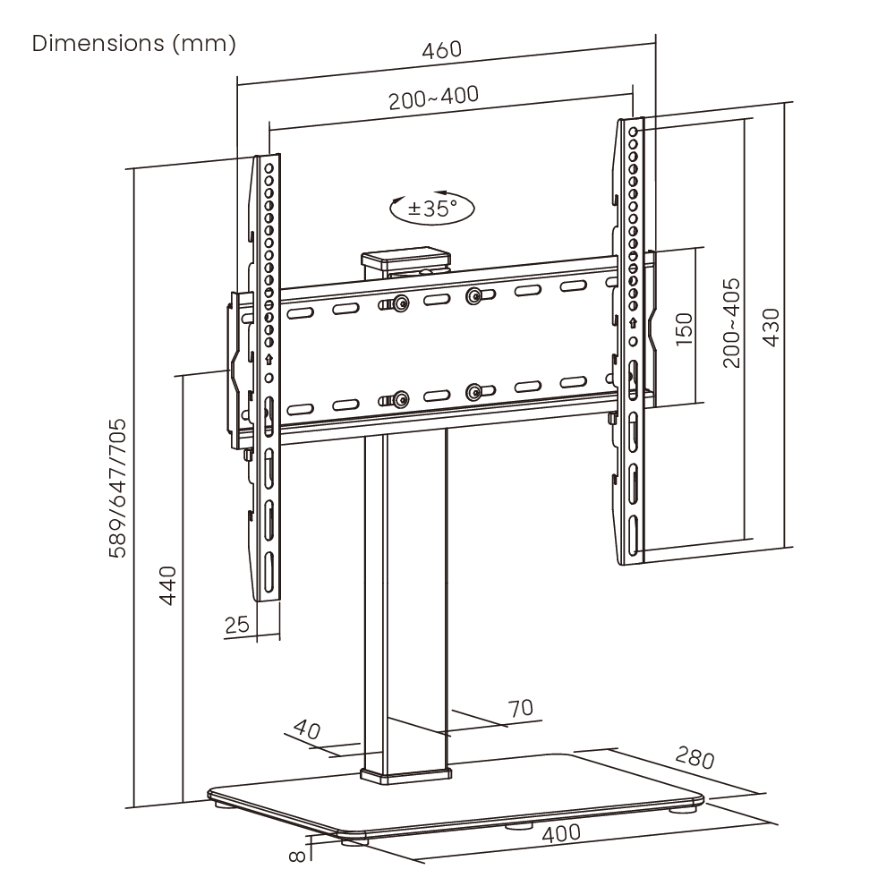 Swivel TV Stand with Glass Base Supplier and Manufacturer- LUMI