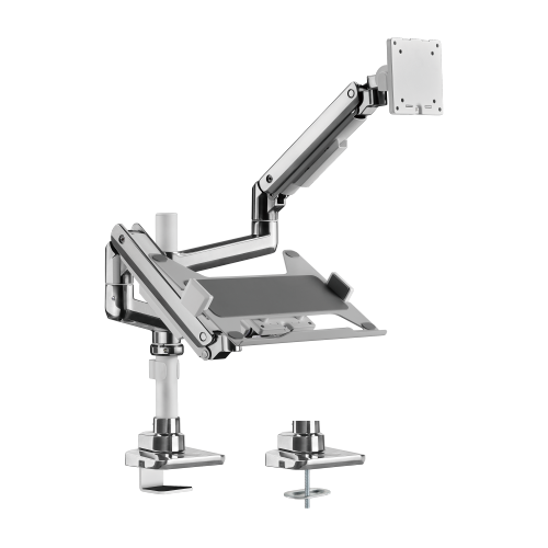 Fabulous Pole-Mounted Gas Spring Monitor Arm With Laptop Tray LDT69-C024P-ML Supports monitors up to 49’’ or weights ups to 20kg (44lbs) from china(chinese)