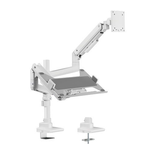 Fabulous Pole-Mounted Gas Spring Monitor Arm With Laptop Tray LDT69-C024P-ML Supports monitors up to 49’’ or weights ups to 20kg (44lbs) from china(chinese)