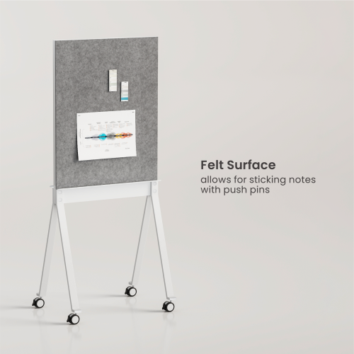 Single-Sided Mobile Magnetic Glass Whiteboard with Felt Back WB17-01 Create an Active Collaboration Work Environment from china(chinese)