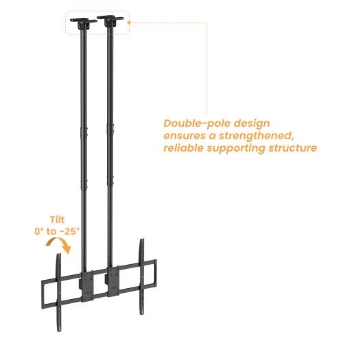 Dual-Pole Cost-Effective Heavy-Duty Ceiling Mount for Large TVs PLB-CE15610XL Maximum Distance from TV to Wall: 1090~2104mm (42.9"~82.8") from china(chinese)