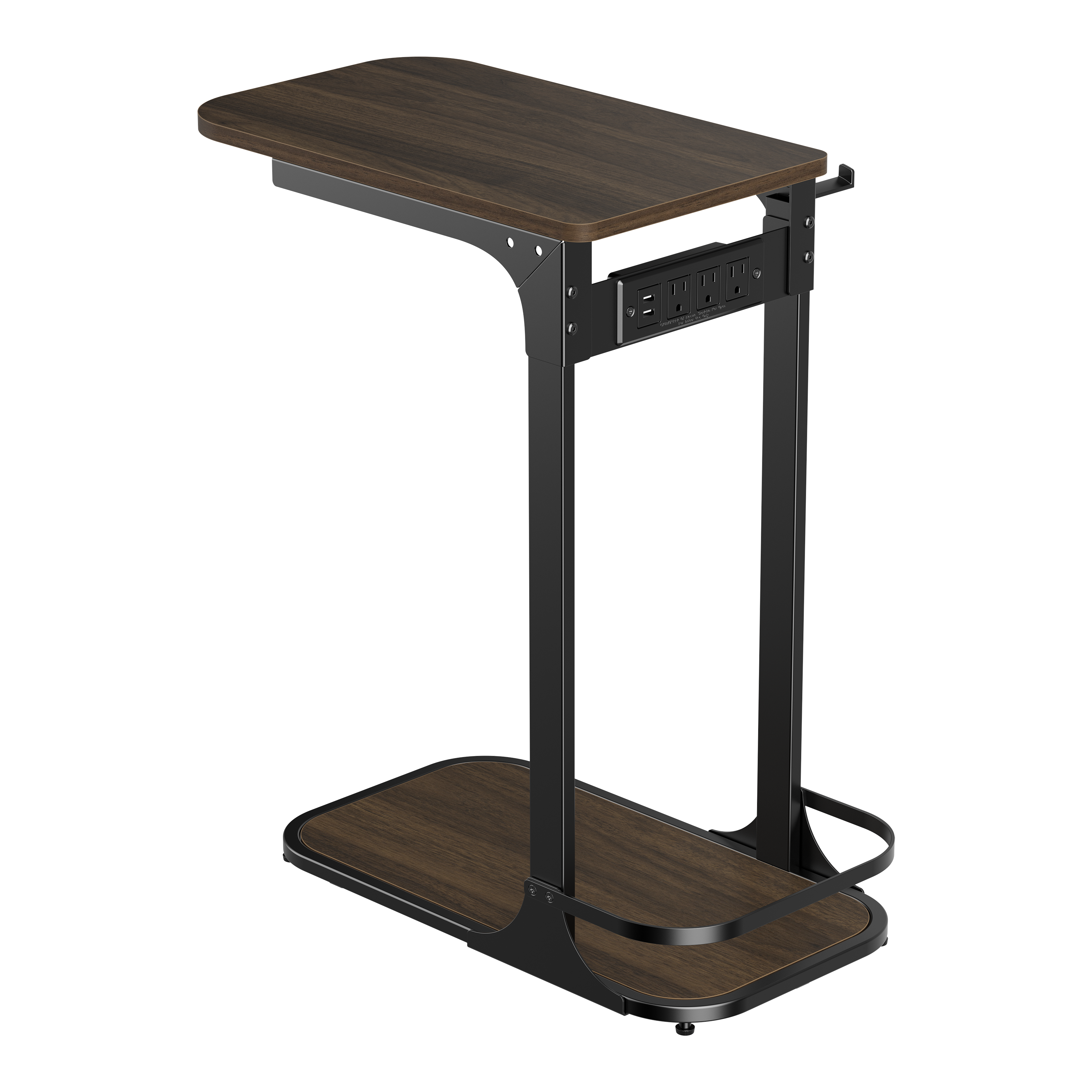 C-Shaped Side Table with Power Strip & Headphone Holder Supplier
