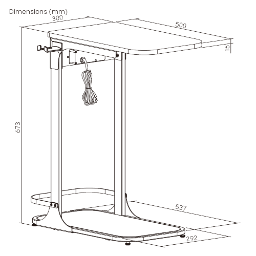 C-Shaped Side Table with Power Strip & Headphone Holder TS10-01 Everyday Essentials, Just an Arm’s Reach Away! from china(chinese)