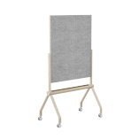 Mobile Magnetic Single-Sided Glass Whiteboard with Felt Surface