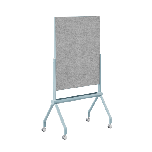 Mobile Magnetic Single-Sided Glass Whiteboard with Felt Surface WB21-02 with Storage Slot from china(chinese)