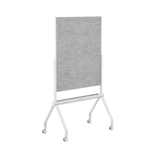 Mobile Magnetic Single-Sided Glass Whiteboard with Felt Surface WB21-02 with Storage Slot from china(chinese)