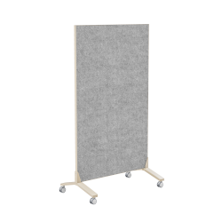 Mobile Magnetic Single-Sided Glass Whiteboard with Felt Surface