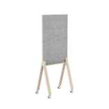Mobile Magnetic Single-Sided Glass Whiteboard with Felt Surface
