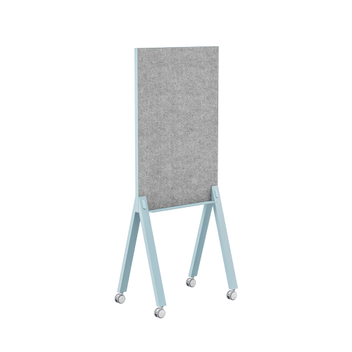 Mobile Magnetic Single-Sided Glass Whiteboard with Felt Surface WB23-02 with Storage Tray from china(chinese)