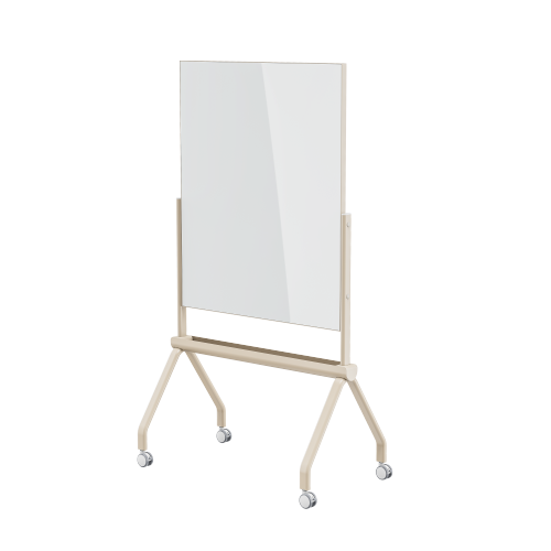 Mobile Magnetic Single-Sided Glass Whiteboard with Felt Surface WB21-02 with Storage Slot from china(chinese)