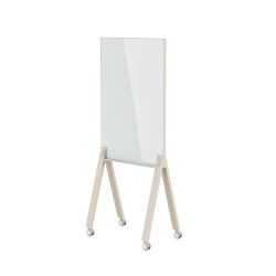 Mobile Magnetic Single-Sided Glass Whiteboard with Felt Surface