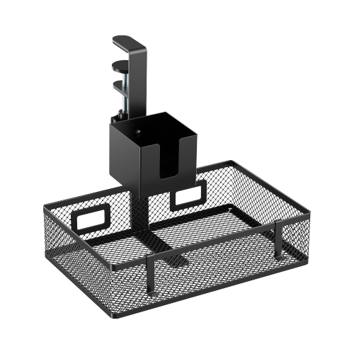 Rotatable Under-Desk Cable Management Storage Tray with Cup Holder & Hooks CC11-15-3  from china(chinese)