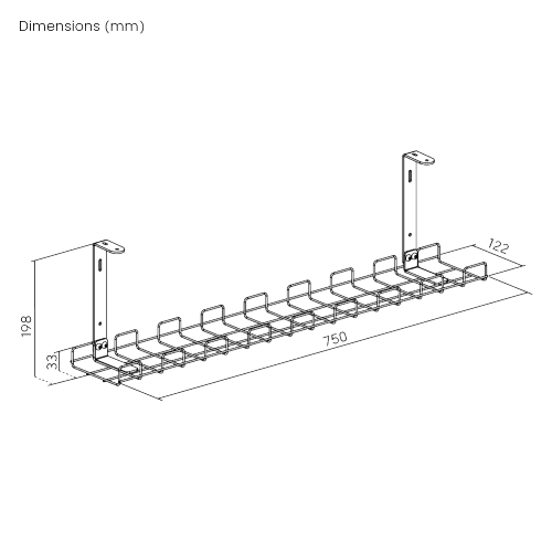 Large Screw-Mounted Under-Desk Cable Management Tray CC11-14-3S  from china(chinese)