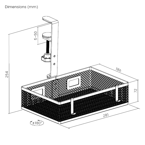 Rotatable Under-Desk Cable Management Storage Tray with Hooks   CC11-15-2  from china(chinese)
