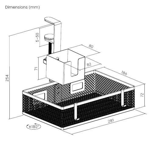 Rotatable Under-Desk Cable Management Storage Tray with Cup Holder & Hooks CC11-15-3  from china(chinese)