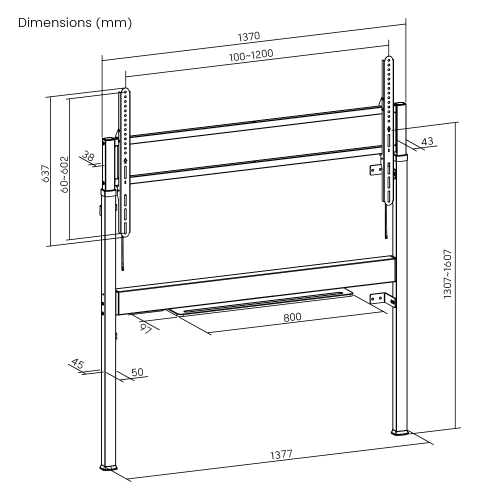 SlimLift Motorized Height Adjustable Heavy‑Duty Wall‑Mounted Stand TTF19S-612FR Holds TVs up to 110 inch /  120 kg (264 lbs) from china(chinese)