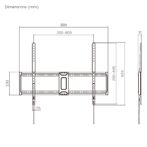 Value-Packed Slim Fixed TV Wall Mount LP81-68F For 43"-100" TVs, weighing up to 75kg (165lbs) from china(chinese)