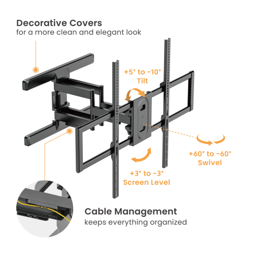 Stylish Full-Motion TV Wall Mount LPA81-686 For solid wall and double stud from china(chinese)