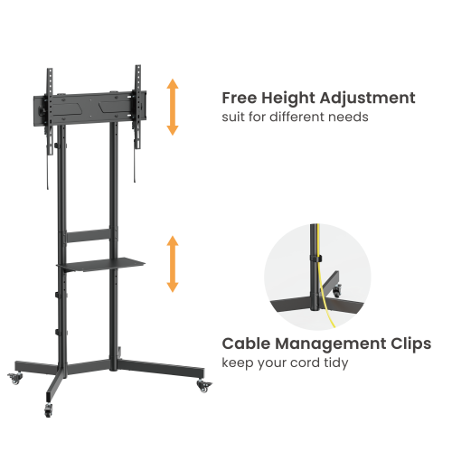 Economy Steel TV Cart  T1043TE Budget-friendly with excellent weight capacity up to 70kg/154lbs. from china(chinese)
