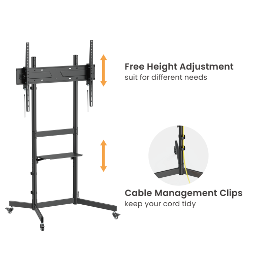 Economy Steel TV Cart  T1044TE Budget-friendly with excellent weight capacity up to 70kg/154lbs. from china(chinese)