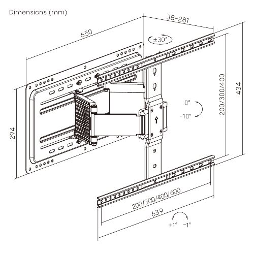 SOPORTES DE PARED ARTICULADOS ULTRA DELGADOS PARA TV LPA72-464A Soporta la mayoría de los televisores de 37"~90" y se puede instalar en dos montantes from china(chinese)