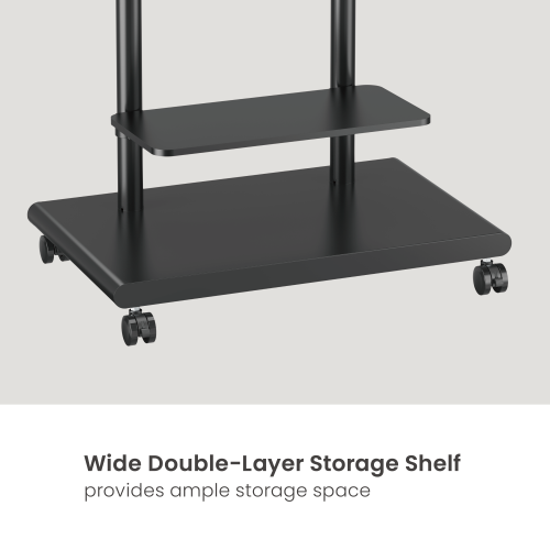 Mobile TV Floor Stand with Pegboard Shelf FS55-46T-01W Fits 37"-75" TVs from china(chinese)