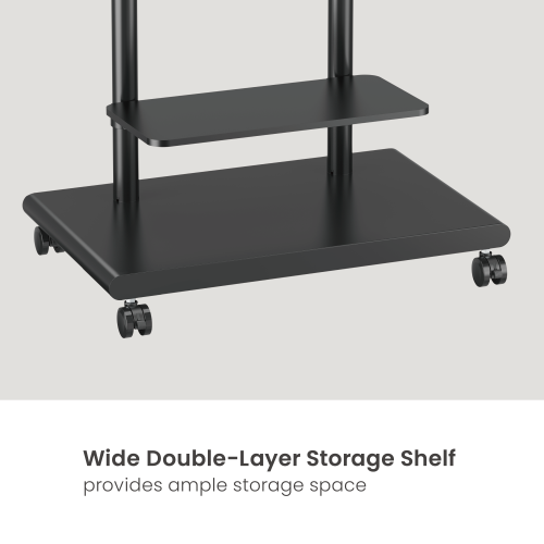 Mobile TV Floor Stand with Soundbar Shelf FS55-46T-03W Fits 37"-75" TVs from china(chinese)