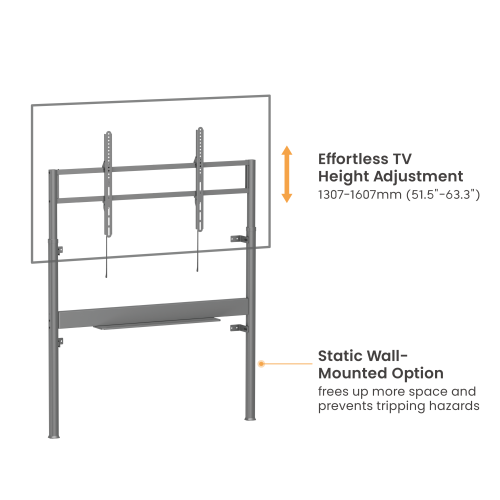 SlimLift Motorized Height Adjustable Heavy‑Duty Wall‑Mounted Stand TTF19S-612FR Holds TVs up to 110 inch /  120 kg (264 lbs) from china(chinese)