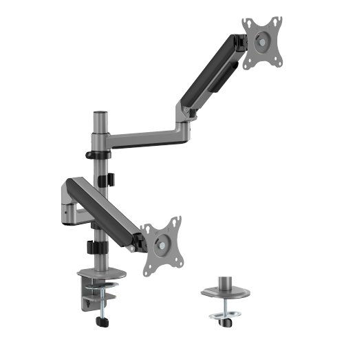 Counterbalance Pole-Mounted Gas Spring Dual Monitor Arm LDT109-C024P Smooth and Effortless Lift Every Time from china(chinese)