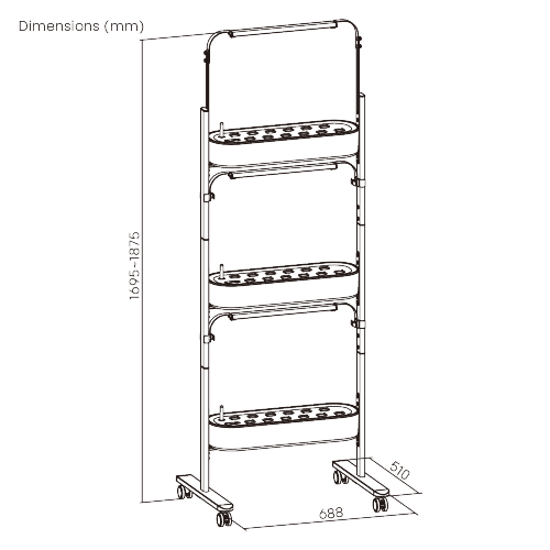 Indoor & Outdoor Floor-Standing Gardening System with Hidden Casters HGS03-3SB  Gardening Without Limits from china(chinese)