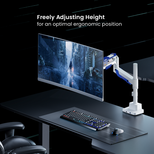 Armada Heavy-Duty Pole-Mounted Gas Spring Monitor Arm with USB-A & USB-C Ports LDT101-C012UCP Supports Monitors up to 30kg/66lbs from china(chinese)