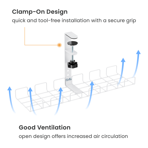 Compact Clamp-On Under-Desk Cable Management Tray CC11-14-1  from china(chinese)