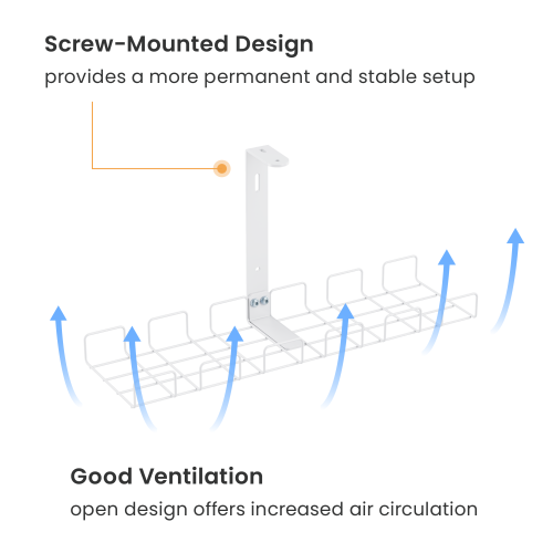 Compact Screw-Mounted Under-Desk Cable Management Tray CC11-14-1S  from china(chinese)